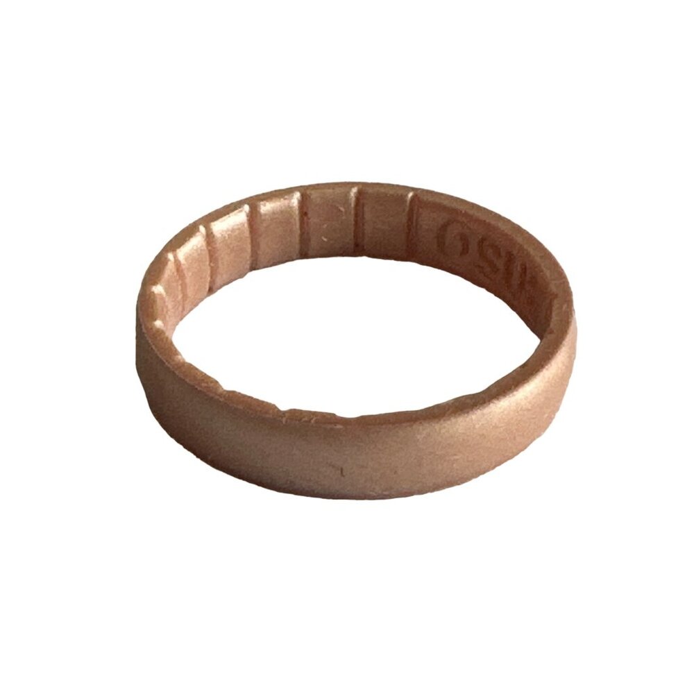 Enso Metallic Silicone Ring Rose Gold Pink Iridescent Unisex Size 10 Comfortable